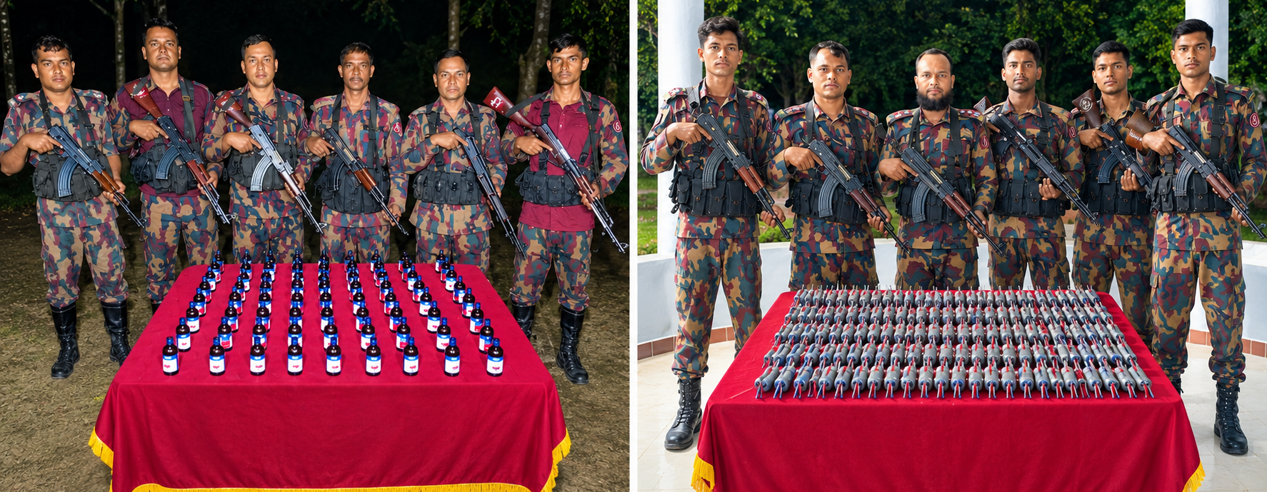 রাজশাহী সীমান্তে বিজিবির অভিযানে এস্কাফ সিরাপ ও চোরাচালানী মালামাল জব্দ