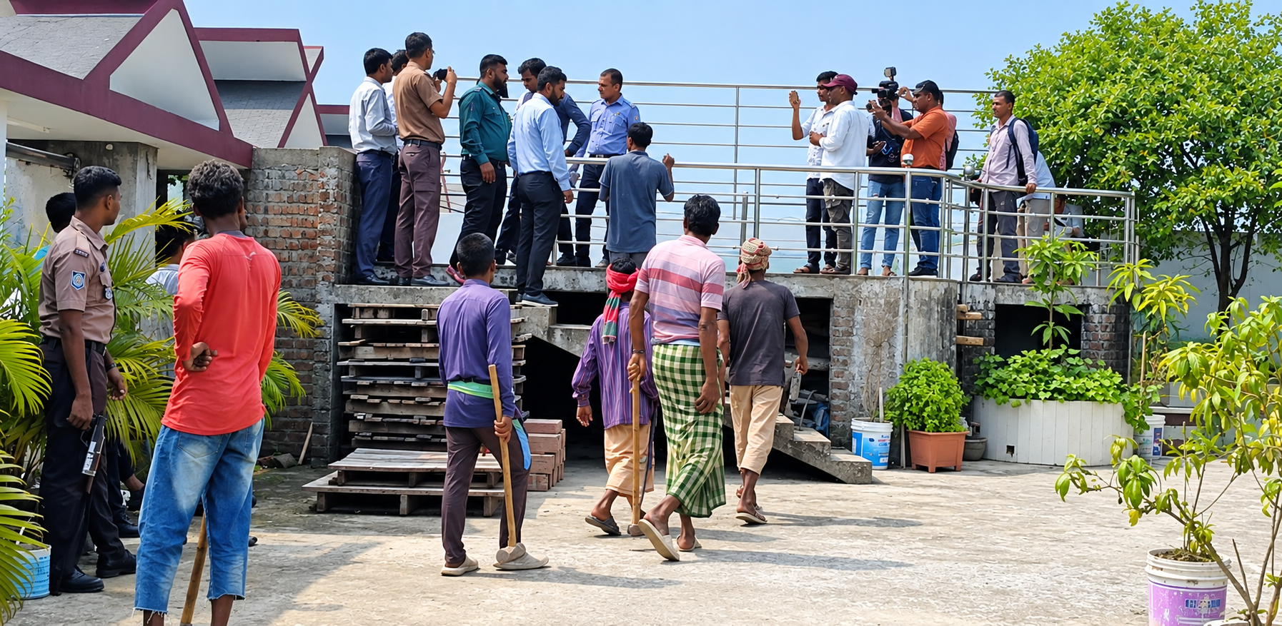 ১০ তলার অনুমোদন, ১২ তলা নির্মাণের অভিযোগ: তেরখাদিয়ায় সুইমিংপুল উচ্ছেদ ঘিরে উত্তেজনা