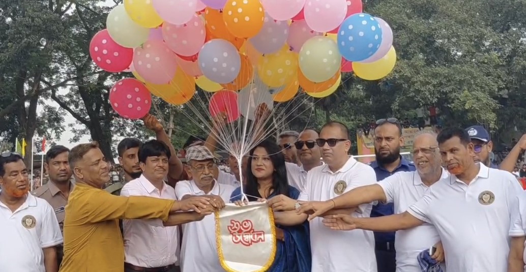 নগরকান্দায় জমকালো আয়োজনে গোল্ডকাপ ফুটবল টুর্নামেন্টের উদ্বোধন, ট্রাইবেকারে বামুন্দি সিকদার একাদশের জয়