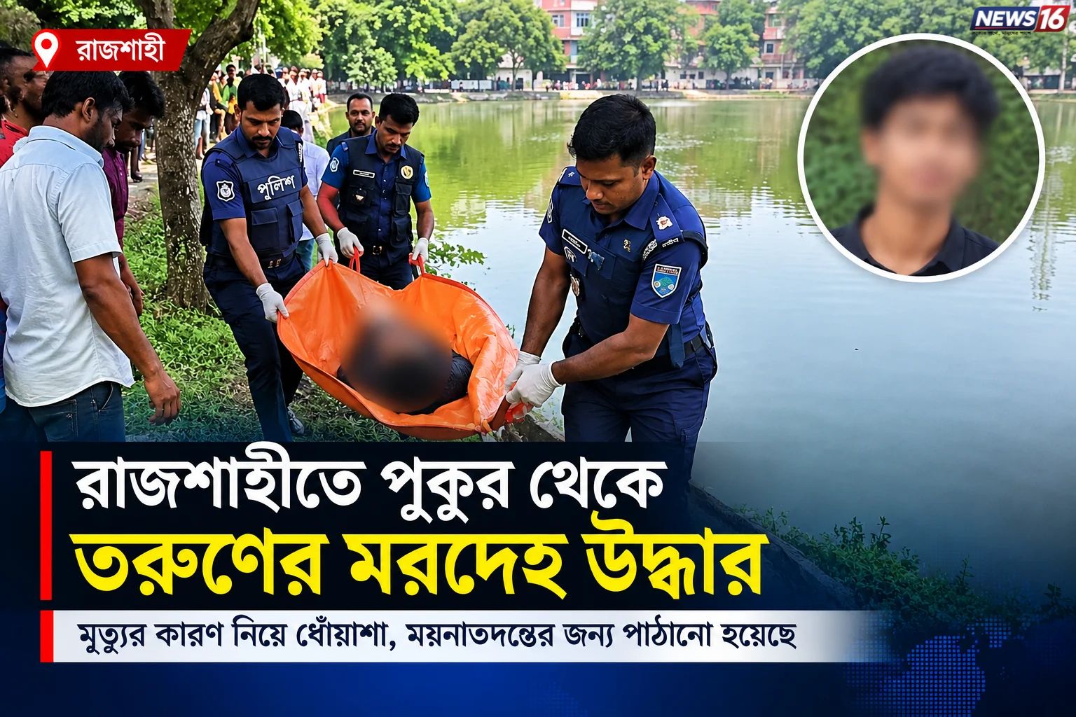 রাজশাহীতে পুকুর থেকে তরুণের মরদেহ উদ্ধার, মৃত্যুর কারণ নিয়ে ধোঁয়াশা